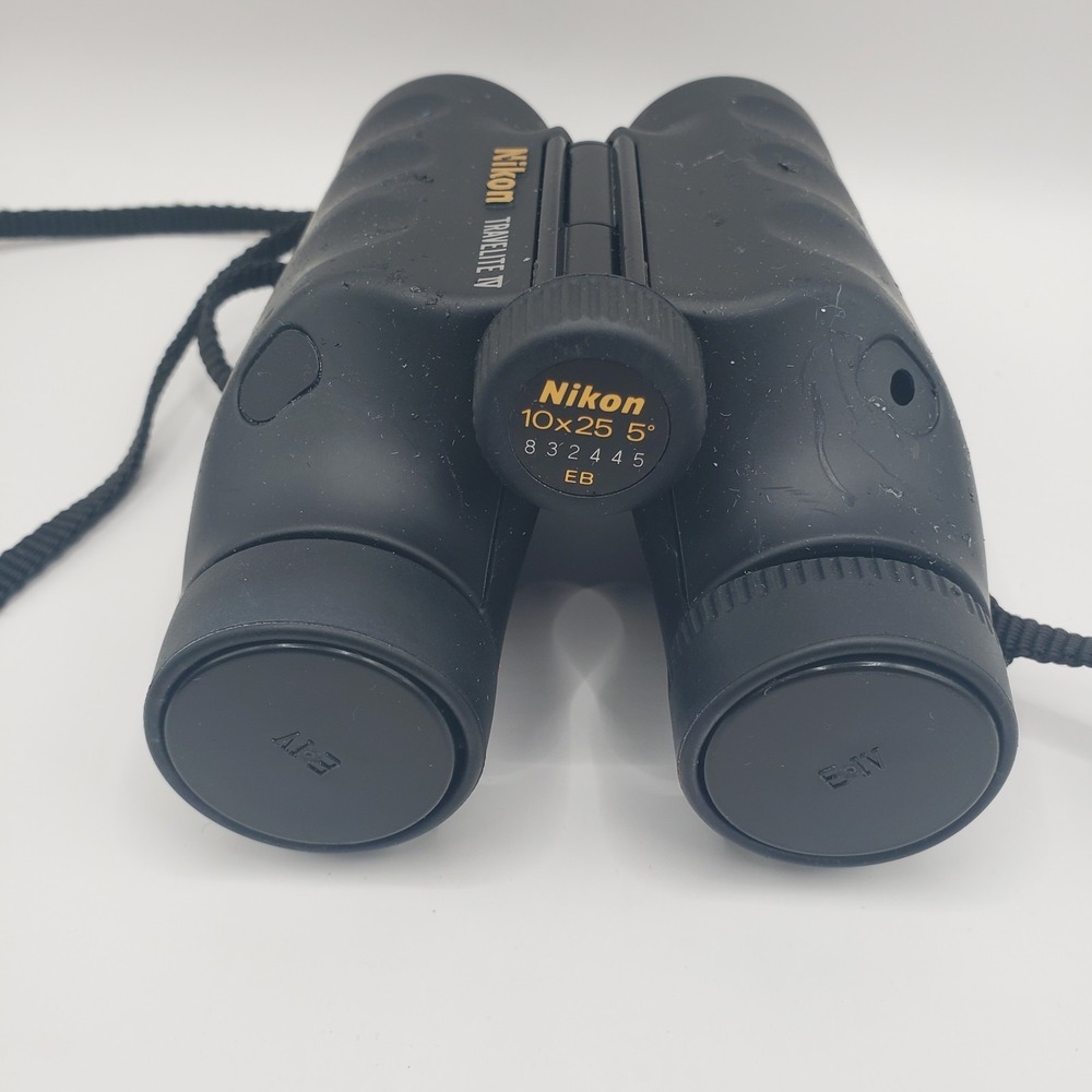 Nikon Travelite IV 10x25 Compact Binoculars 5° Field w/ Case & Strap Black
